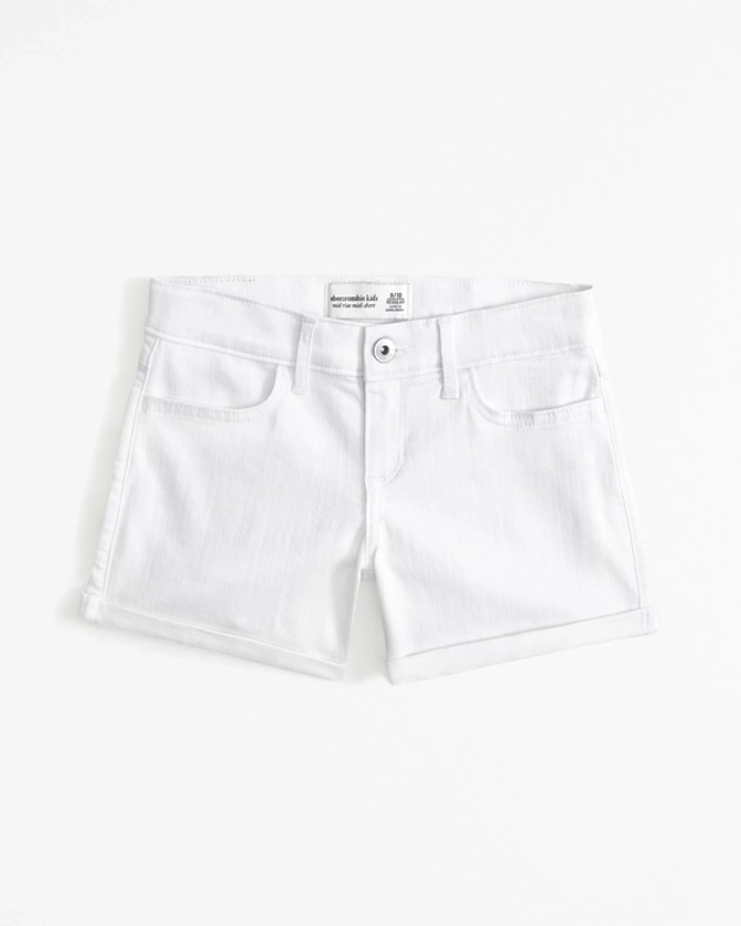 girls mid rise midi shorts | girls bottoms | Abercrombie.com