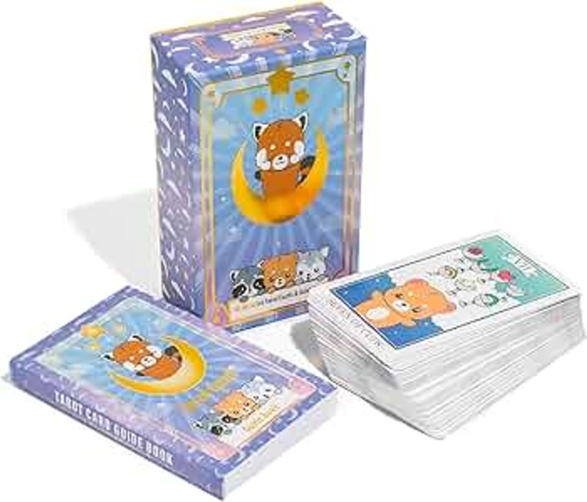 Tarot Cards - Red Panda & Friends - Oracle Cards for Beginners - Includes Guide Book of Symbolic Tarot Meanings, Online Course & Exclusive Community for Beginners & Advanced