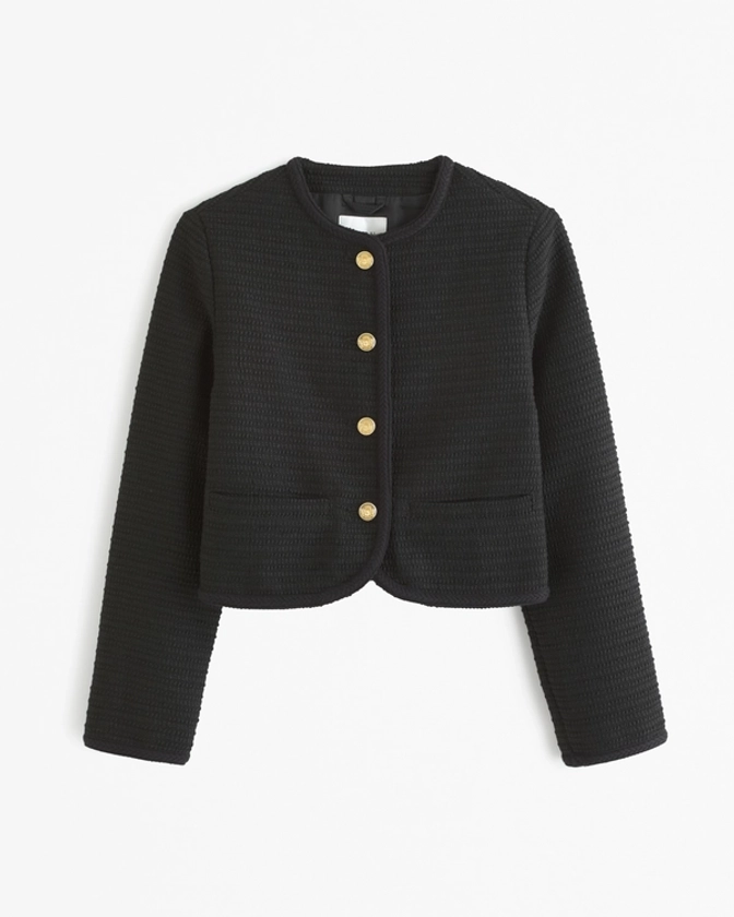 Femme Veste sans col en tweed | Femme Nouveautés | Abercrombie.com