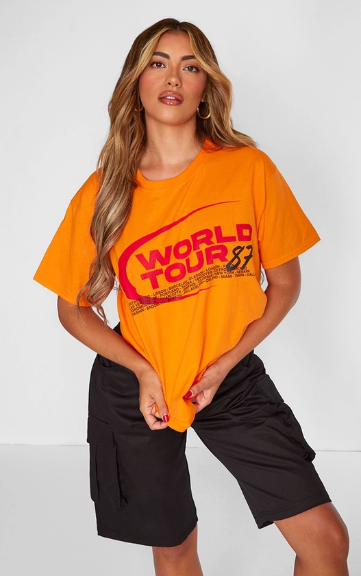 Orange World Tour 87 Printed T Shirt
