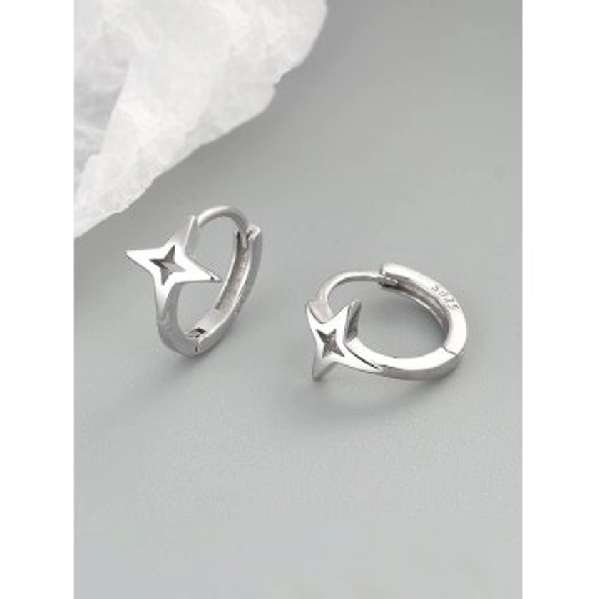 Hollow Out Star Hoop Earrings