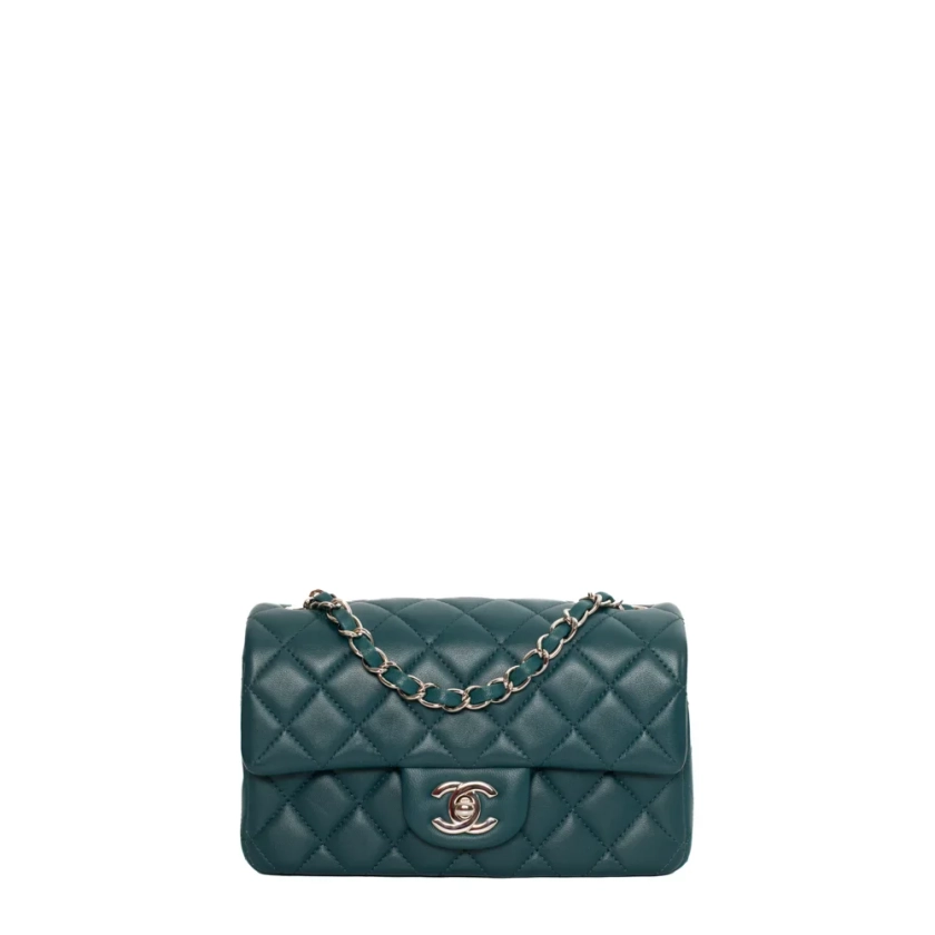 Sac Timeless / Classique Mini Rectangular en cuir bleu