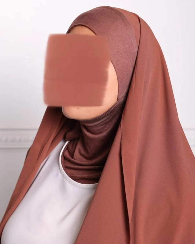 Hijab en soie de médine avec cagoule intégré
