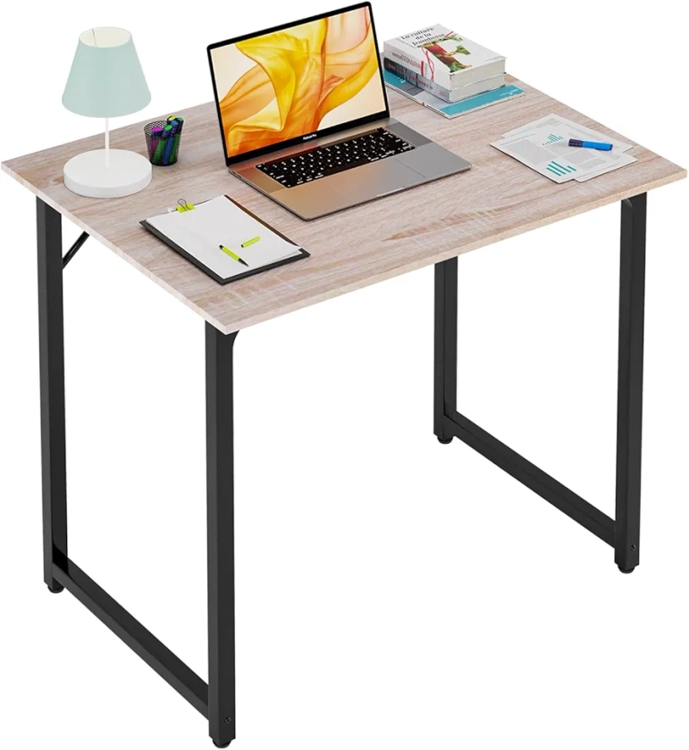 PayLessHere 32 inch Computer Desk,Office Desk with Metal Frame,Modern Simple Style for Home Office Study,Writing for Small Space,Nature