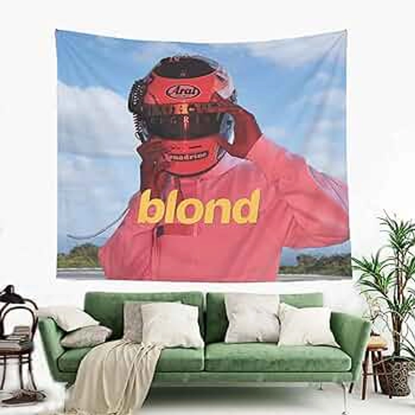 TEMI Frank Ocean Blond Album Tapestry Racing Tapestry Wall Hanging Poster Art for Bedroom Living Room College Dorm Decor (60 x 51 in)