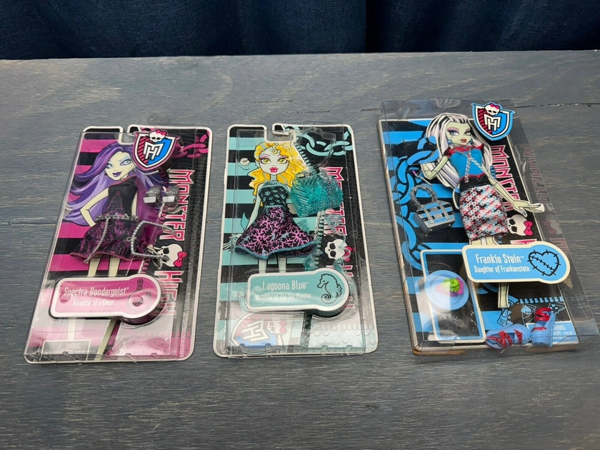 Monster High Vintage Fashion Pack Lot Of 3 2011-2012 Frankie Spectra Lagoona