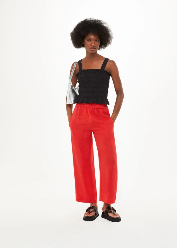 Red Linen Pocket Trouser | WHISTLES | 