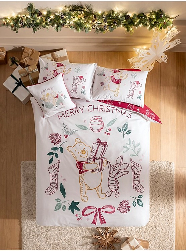 Disney Winnie The Pooh Christmas Reversible Duvet Set