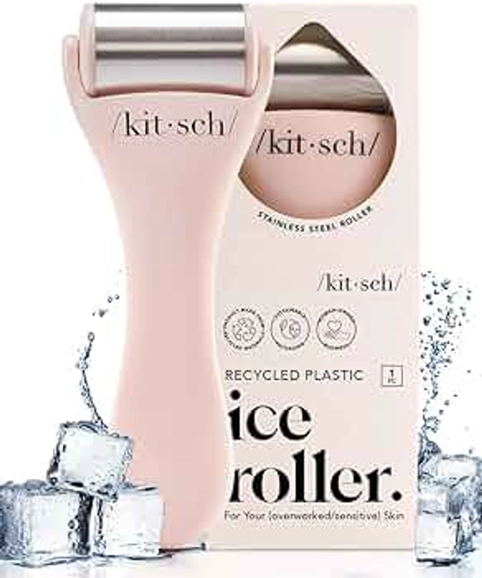 Kitsch Ice Roller for Face & Eye Puffiness, Cold Skin Care for Facial Lymphatic Drainage, Dark Circles & Migraine Relief, Self Tool for Wrinkles, Valentines Day Gifts for Women Face Massager (Pink)