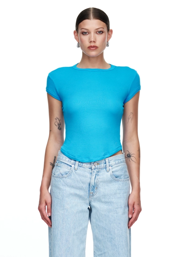 The Line by K Lavi T-Shirt in Electric Turquoise