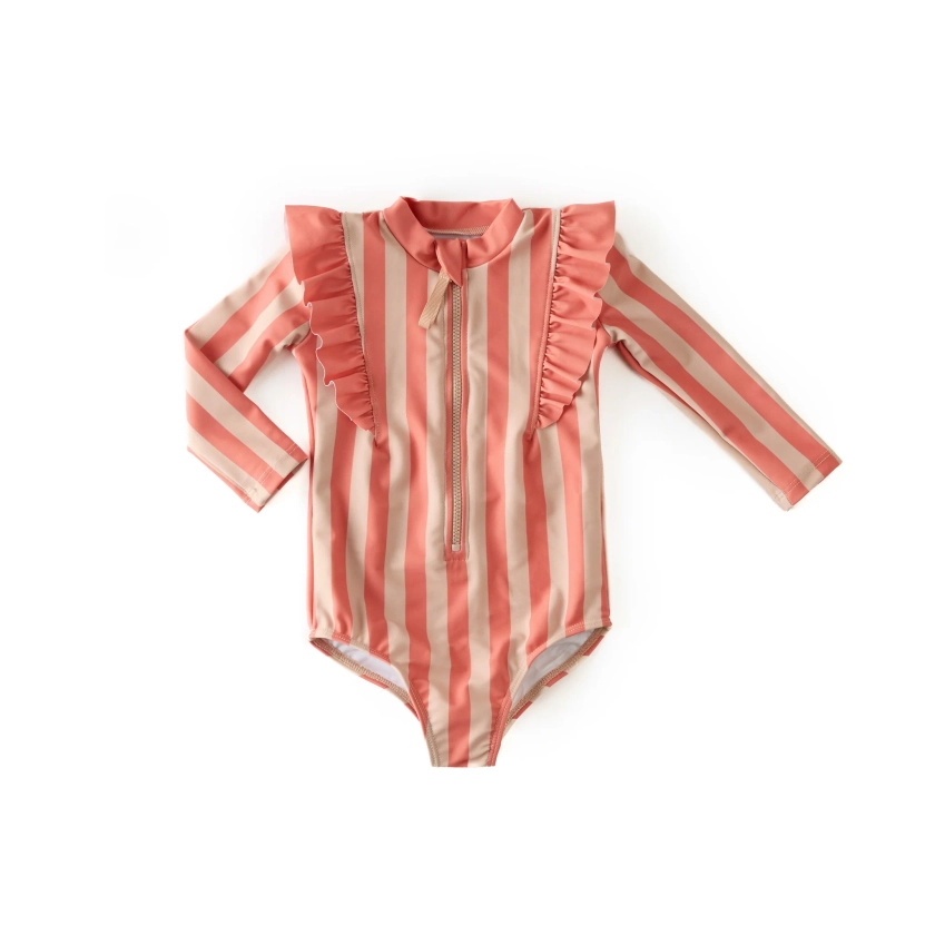 Swim Long Sleeve Ruffle One-Piece – Pehr 