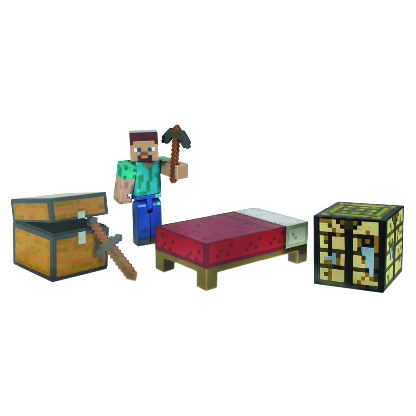 Minecraft 3" Series 1 Survival Kit Pack with Leather Steve Figure - Walmart.com