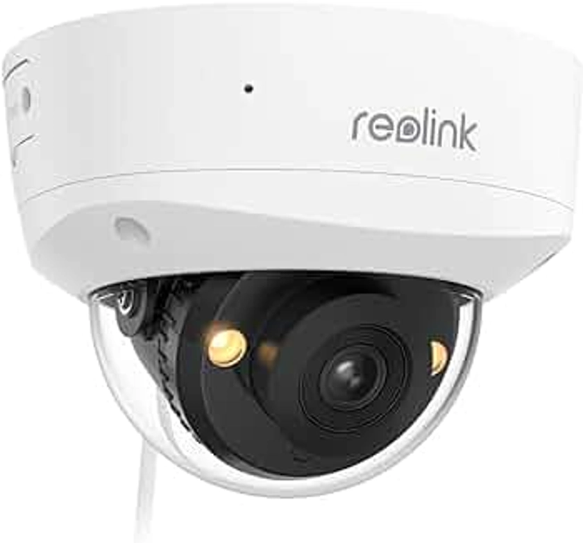 Reolink 4K Caméra de Surveillance PoE, Anti-Vandalisme IK10, Vision Nocturne Couleur, Détection Smart Personnes/Véhicules/Animaux, Audio Bidirectionnel, avec Support Pivotant À l'intérieur, RLC-840A
