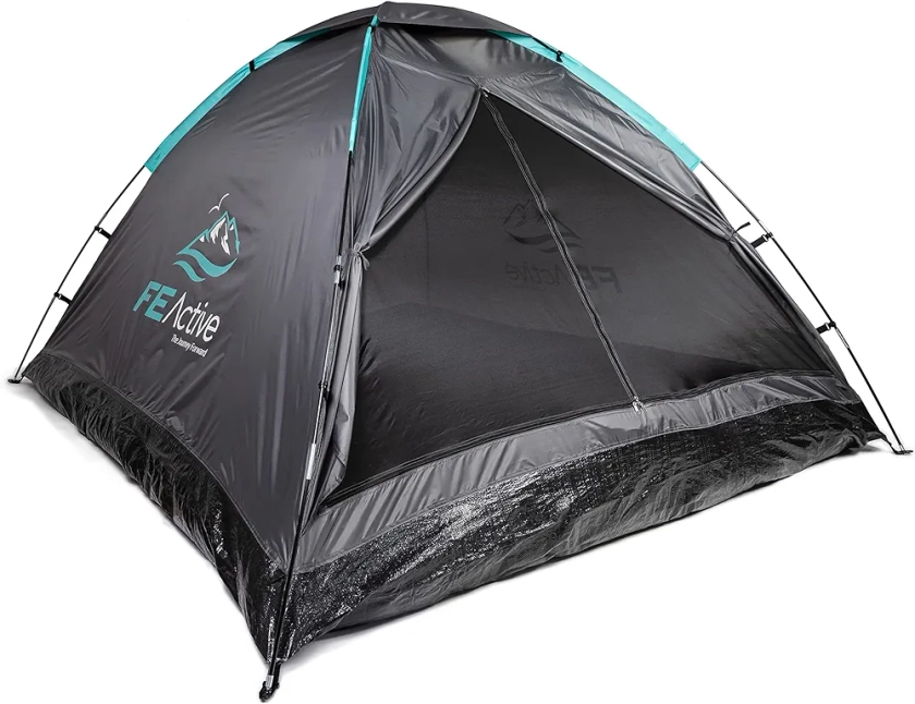 FE Active Campingtält för 4 personer – 2022 uppgraderad design sommar pop-up tält 3 till 4 personer lätt, kompakt, skärmad ingång, snabb installation. Utomhus, backpacking | Designad i Kalifornien, USA : Amazon.se: Sport & outdoor