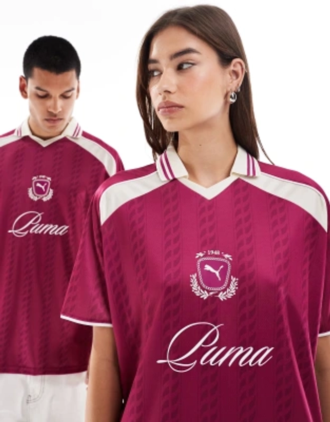 Puma Archieve print Football jersey in fuchsia - exclusive to ASOS | ASOS