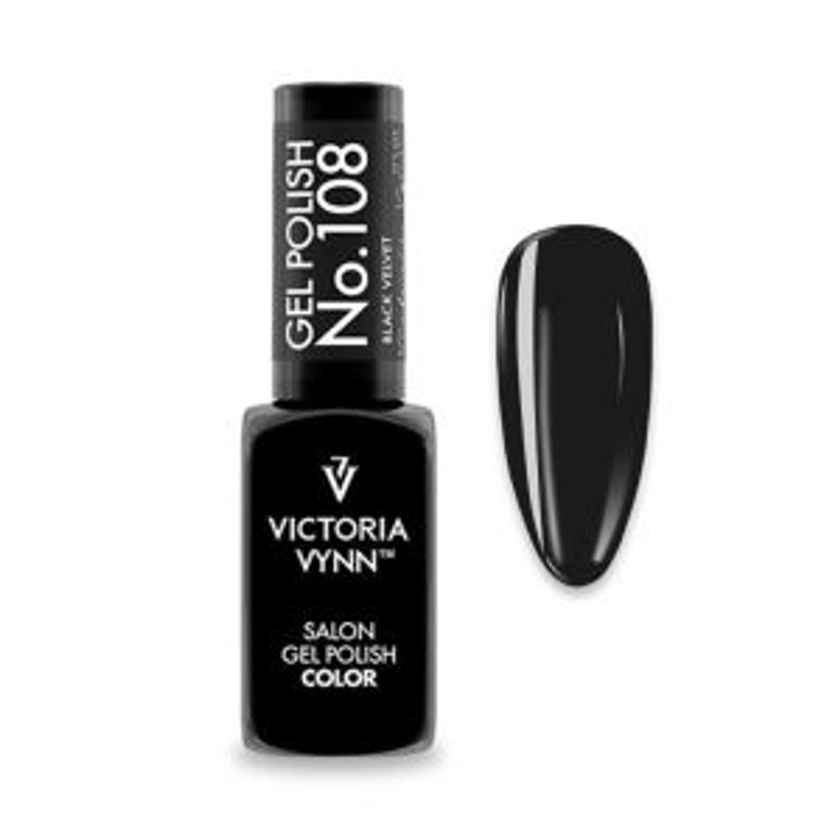 Vernis Permanent Noir Gel Polish 108 Black Velvet Victoria VYNN