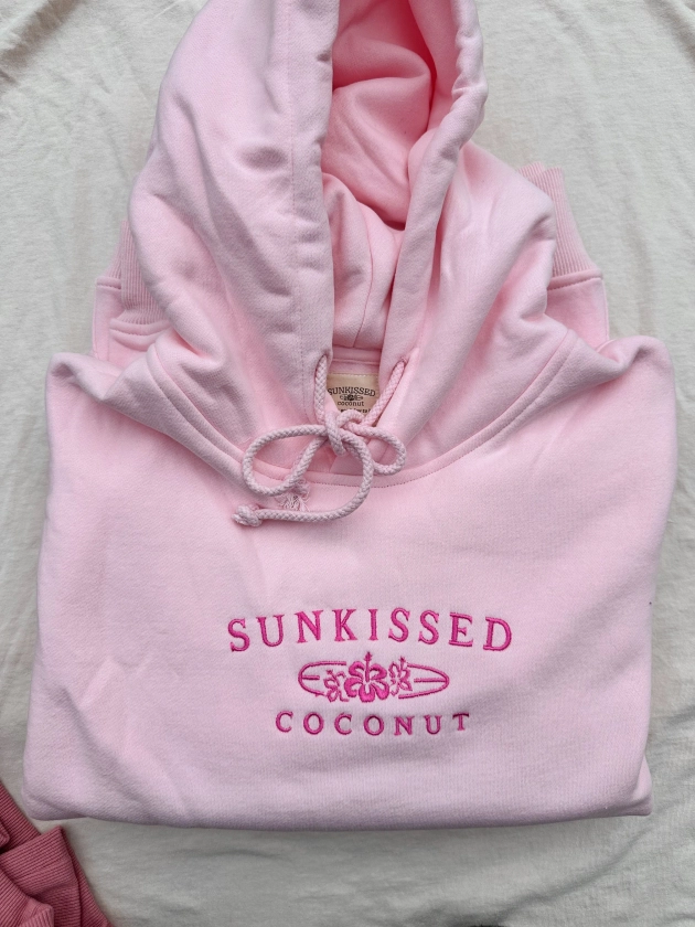 Tana Light Pink Embroider Sunkissedcoconut Hoodie