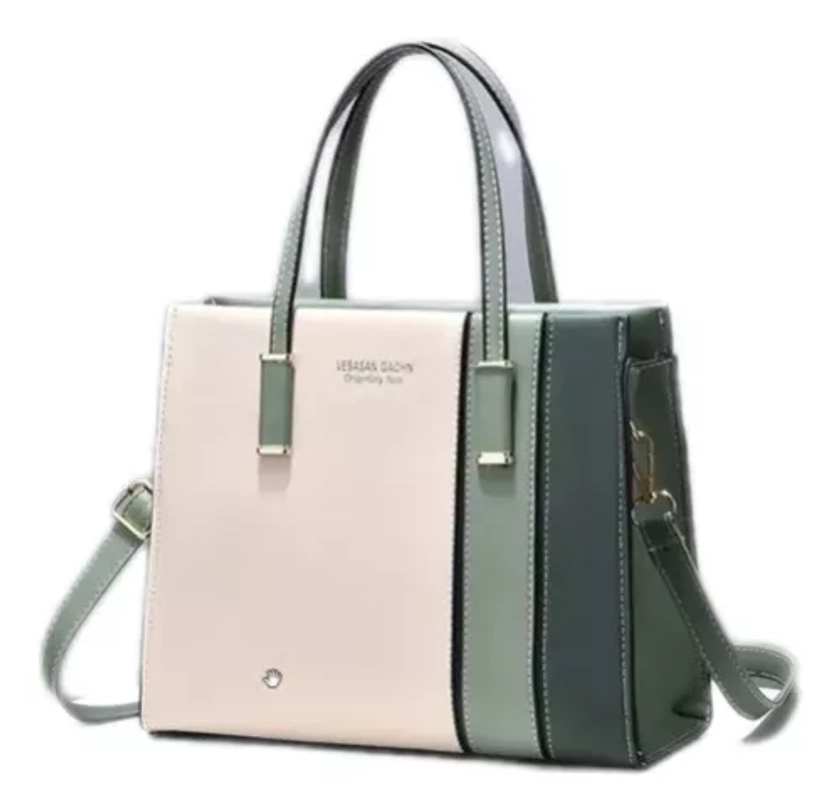 Cartera Mujer Trinity Importada Bolso Tonos Combinados Tote