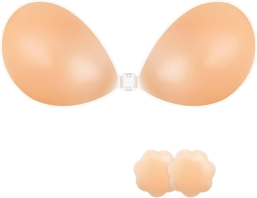 Adhesive Bra Strapless Sticky Invisible Push up Reusable Silicone Bra The Best Off Backless Viscous Bra for Women