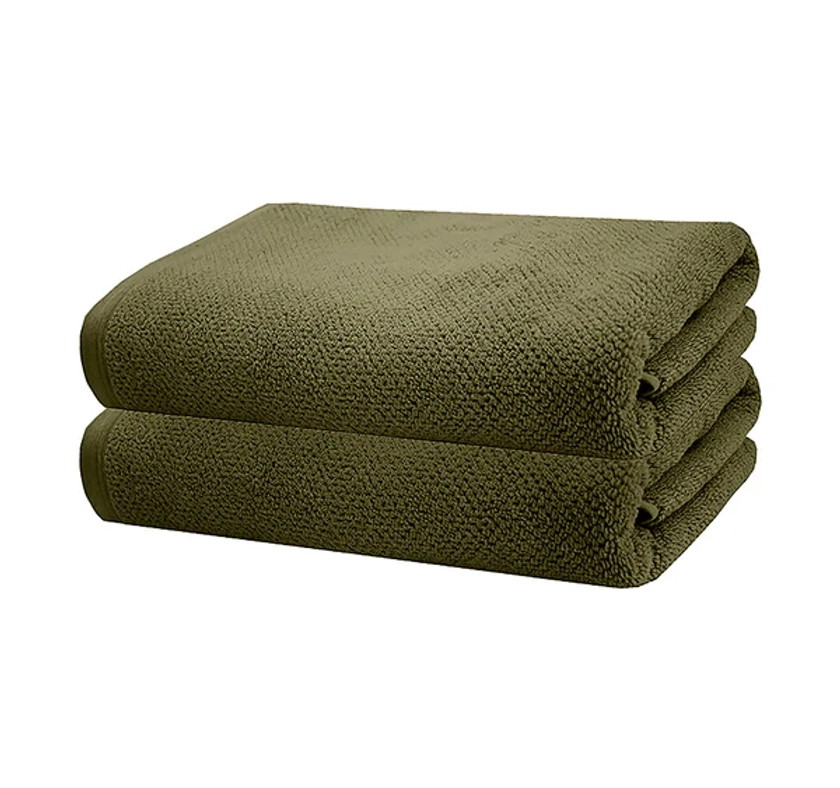 Angove 2 Piece 600GSM Cotton Bath Towel Set Olive