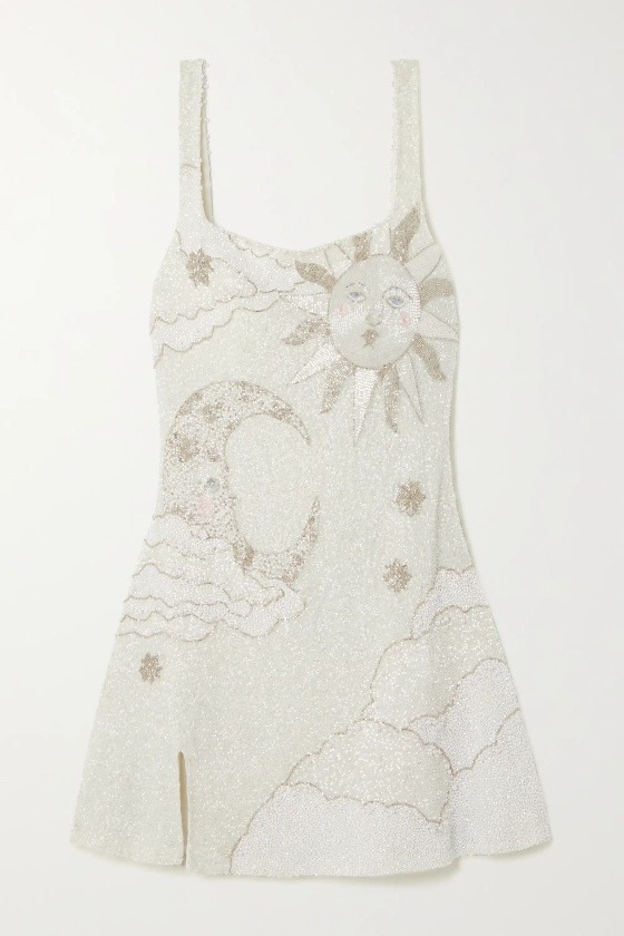 CLIO PEPPIATT Lucina embellished stretch-mesh mini dress | NET-A-PORTER