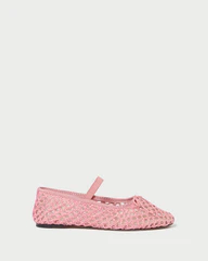 Leonie Pink Crochet Ballet Flat