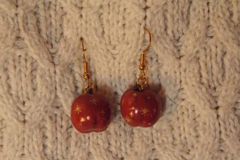 Wes Anderson Inspired Red Remarkable Apple Earrings