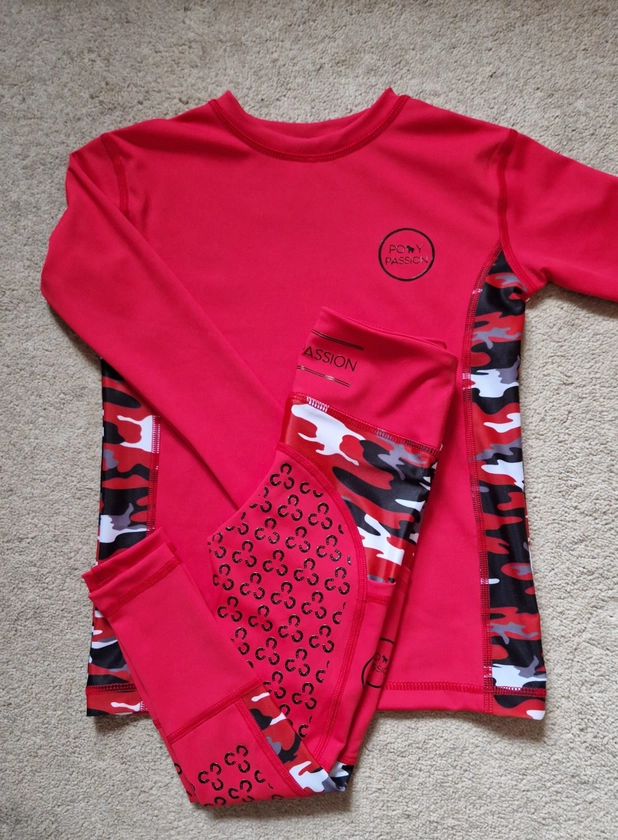 Red Camo Long Sleeve Base Layer - Pony Passion