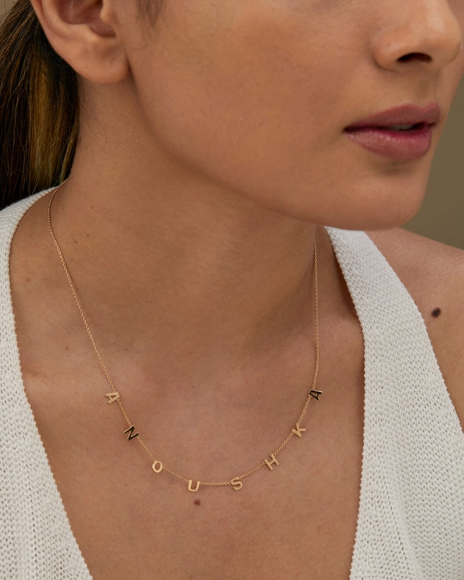 Gold Space letter necklace | Gold Jewellery For Gifting | FORO World