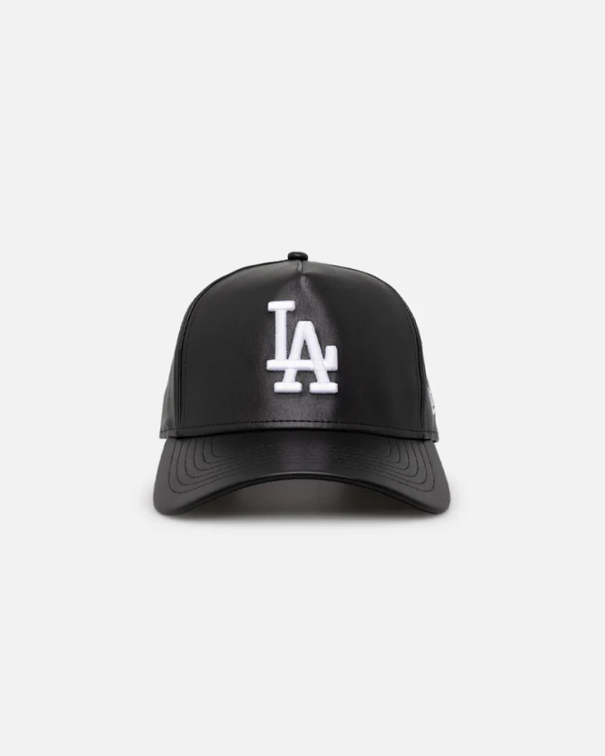 New Era Los Angeles Dodgers 'PU Leather' 9FORTY K-Frame Strapback Black/White