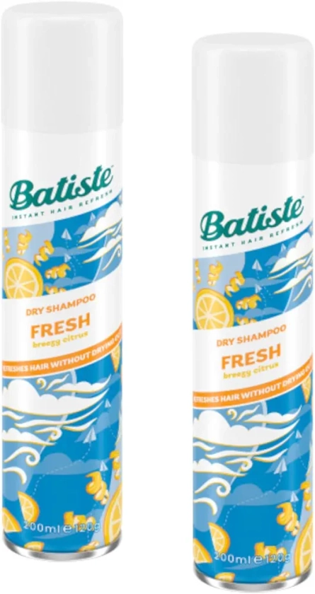 Batiste Instant Hair Refresh Dry Shampoo, Fresh - 6.73 oz (Pack of 2)