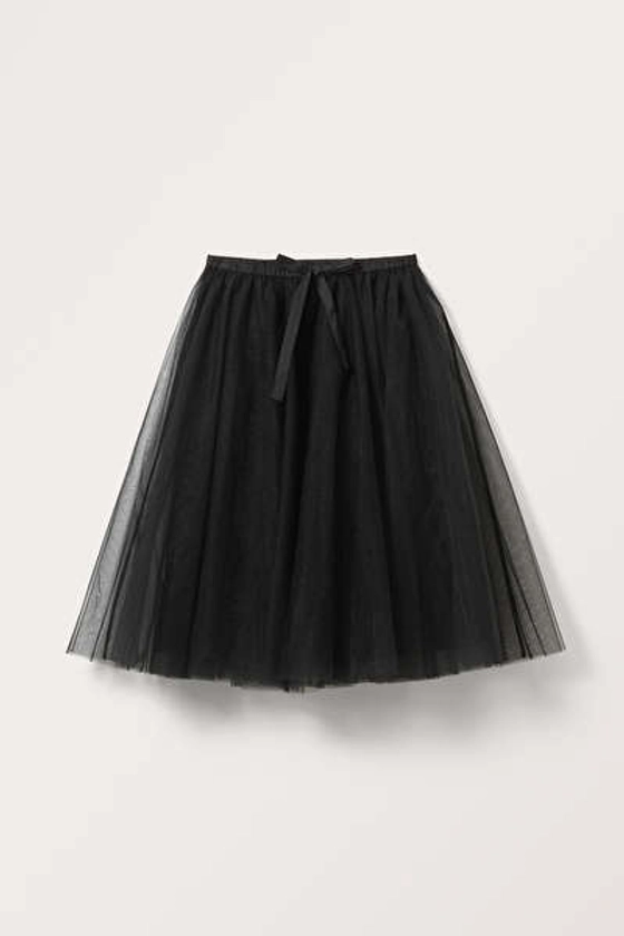 Jupe midi en tulle - Noir - Midi skirts - Monki FR