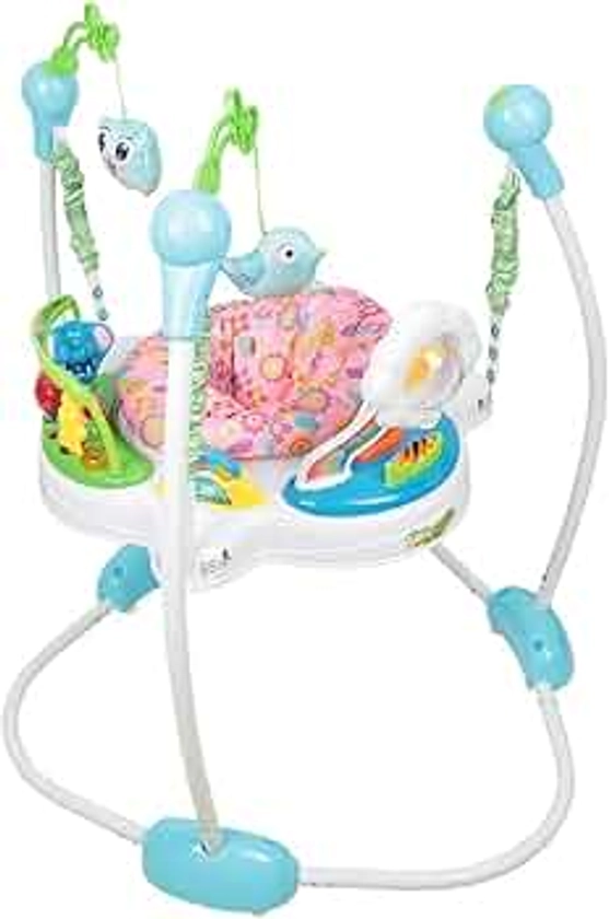 Trotteur bébé, 6 Mois jouets et activités, trotteur avec musique et lumières, siège rotatif à 360 degrés, 3 Réglable,siège rembourré et lavable en machine d'Eveil à Rebonds