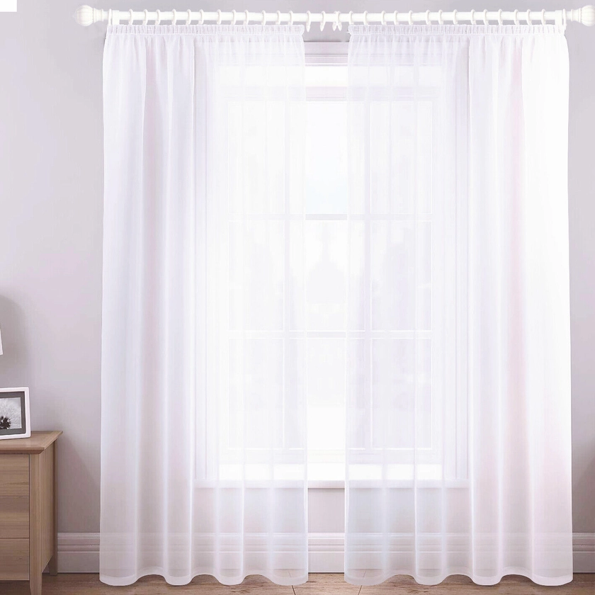 megachest a pair of gathering tape top voile curtain 10 drops 10 colors.