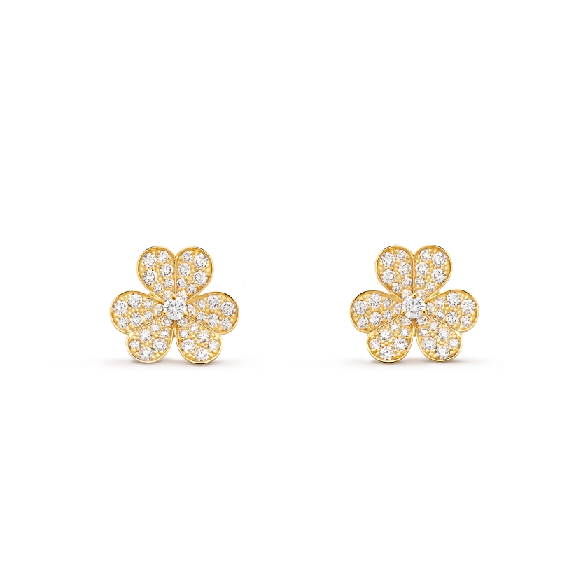 Frivole earrings, small model 18K yellow gold, Diamond - Van Cleef & Arpels