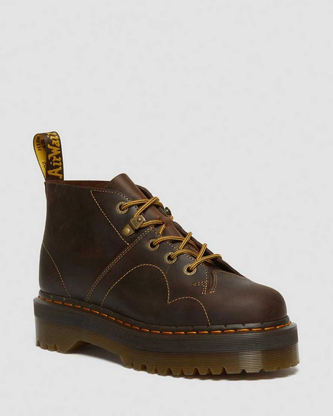 DR MARTENS Boots plateformes Church Arc en cuir Crazy Horse