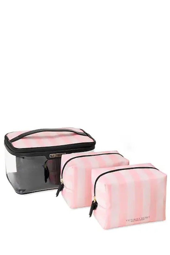 Victoria's Secret Pink Iconic Stripe 3 in 1 Makeup Bag