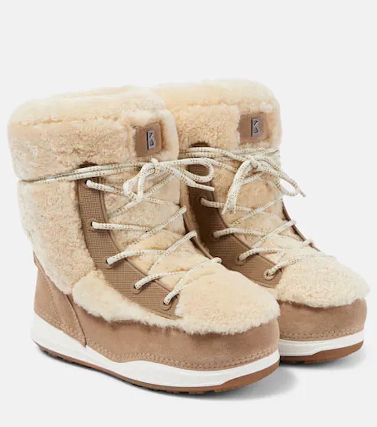 La Plagne shearling and suede ankle boots in beige - Bogner | Mytheresa