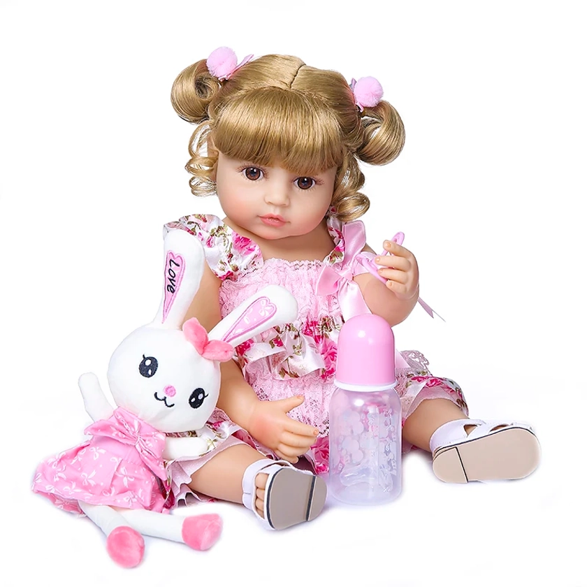 NPK 50CM Full Body Soft Silicone Popular Sweet Face Reborn Toddler Baby Girl Doll Birthday Christmas Gift High Quality Doll