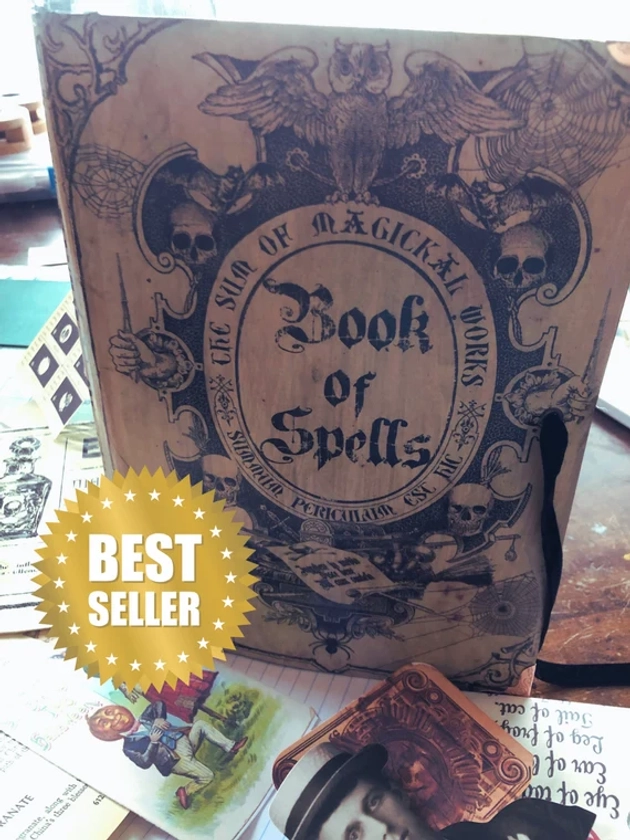 Spell Book, Journal, Witch&#39;s Book of Spells, Ancient, Vintage, Diary, Grimoire, Prop, Cosplay, Replica