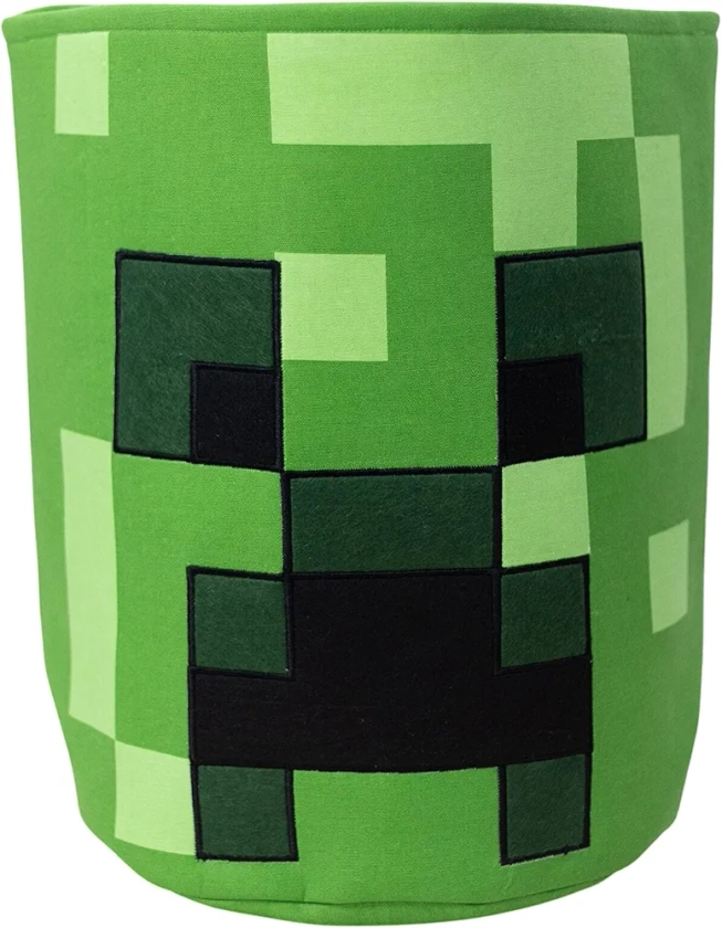 Character World Minecraft Panier de rangement officiel | Design Boomhead | Panier à linge | Organisateur pour chambre d'enfant, salle de jeux | 38 x 31 x 31 cm | Toile de coton