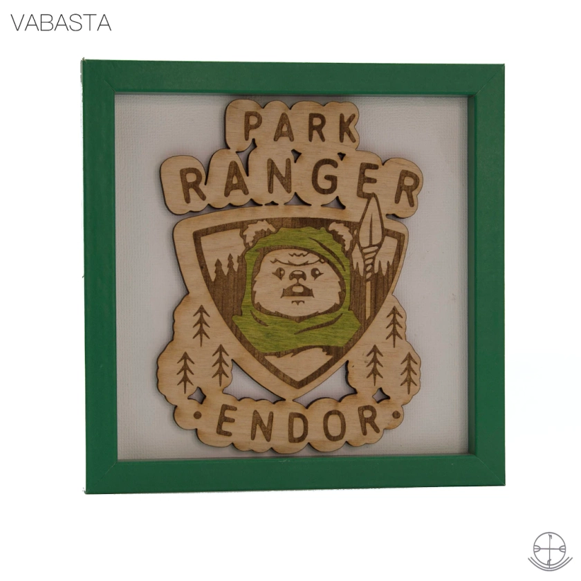 Star Wars inspired Ewok Park Ranger Print| Star Wars Wall Art| Star Wars Picture| Bedroom| Nursery's| Dorm| Star Wars Fan