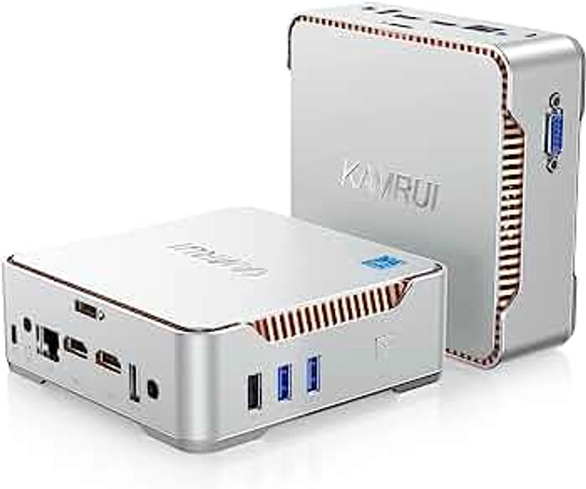 KAMRUI GK3 Plus Mini PC 16GB RAM 512GB M.2 SSD, Intel 12th Alder Lake N95 (up to 3.4GHz) Micro PC, 2.5''SSD, Gigabit Ethernet, 4K UHD, WiFi, BT, VESA/Home/Business Mini Desktop Computer
