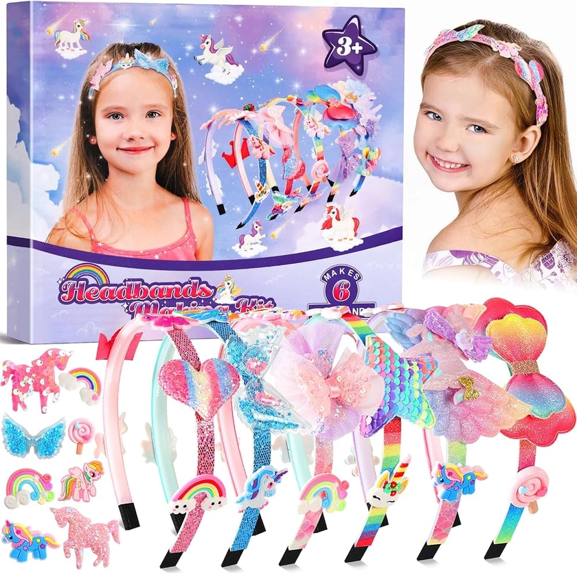 Pourbibi Unicorn Headband Making Kit for Girls Age 3+, Creative Craft Kits for Kids, DIY Fun Hairbands & Hair Accessories Toys Set - Birthday Presents & Gifts for Girls Age 3 4 5 6 7 8 Years Old : Amazon.co.uk: Toys & Games