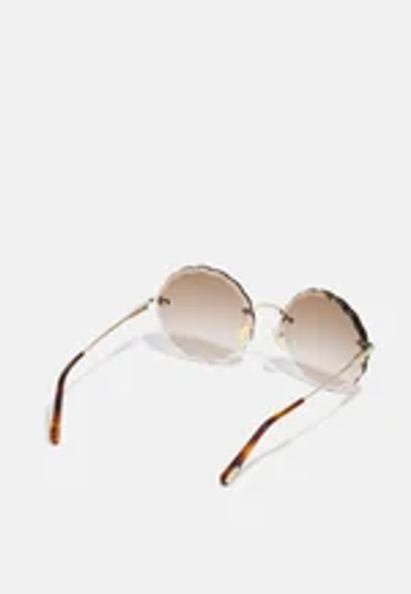 ROSIE RIMLESS ROUNDED METAL SUNGLASSES - Lunettes de soleil - gold-coloured/brown