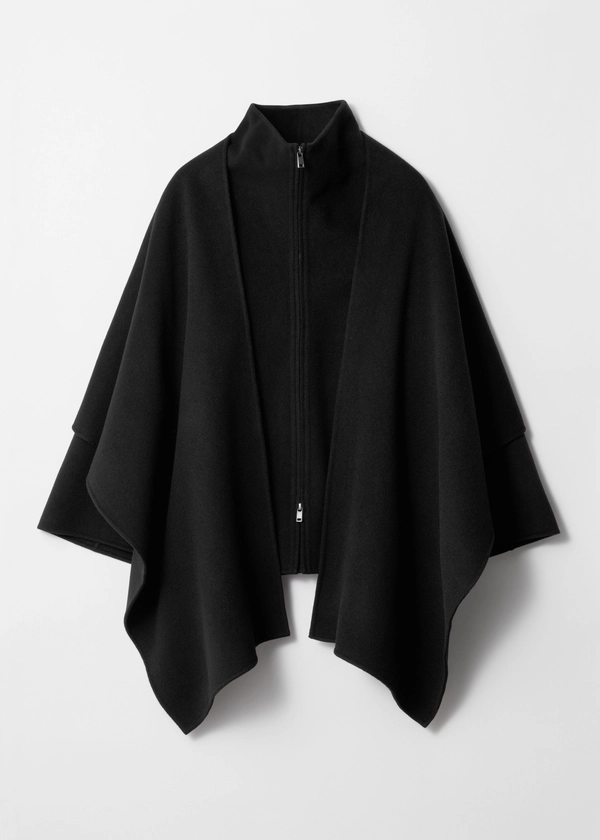 Cape asymétrique en laine - Noir - Jackets - & Other Stories FR