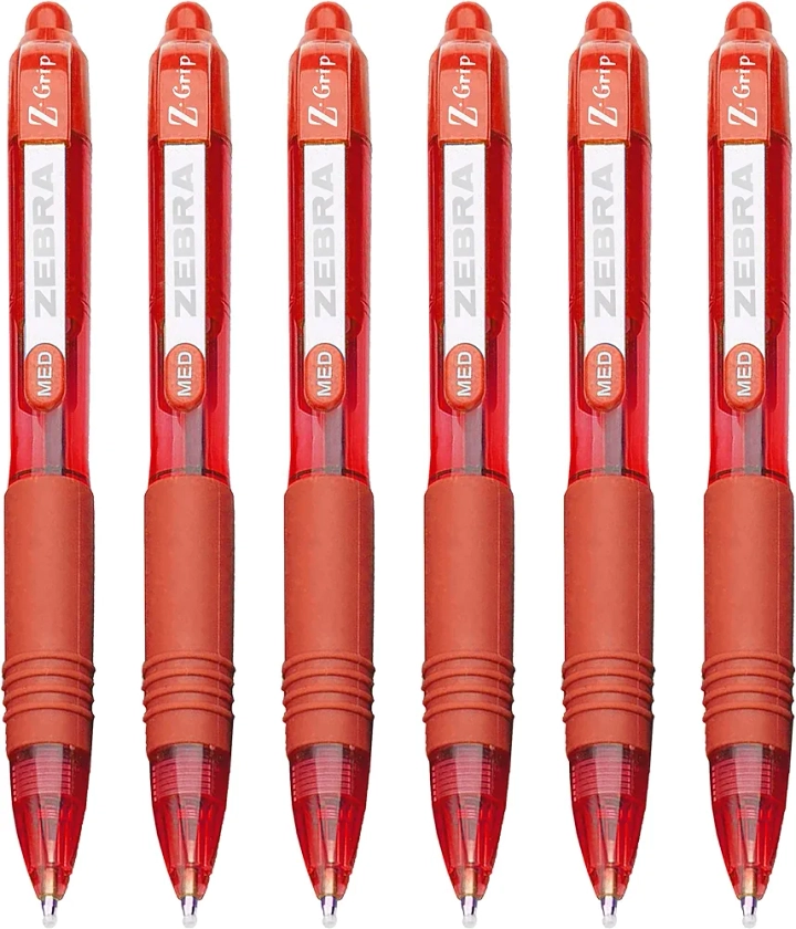 Zebra Z-Grip Smooth Mini Retractable Ballpoint Pens - 1.0mm - Red - Pack of 6