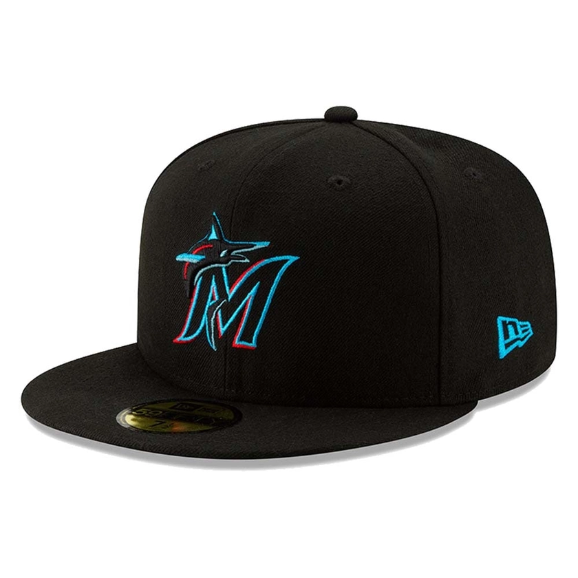 Miami Marlins New Era On-Field Authentic Collection 59FIFTY Fitted Hat - Black