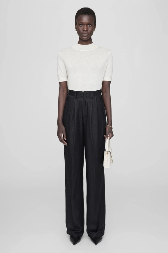 Carrie Pant in Black Linen Blend | ANINE BING