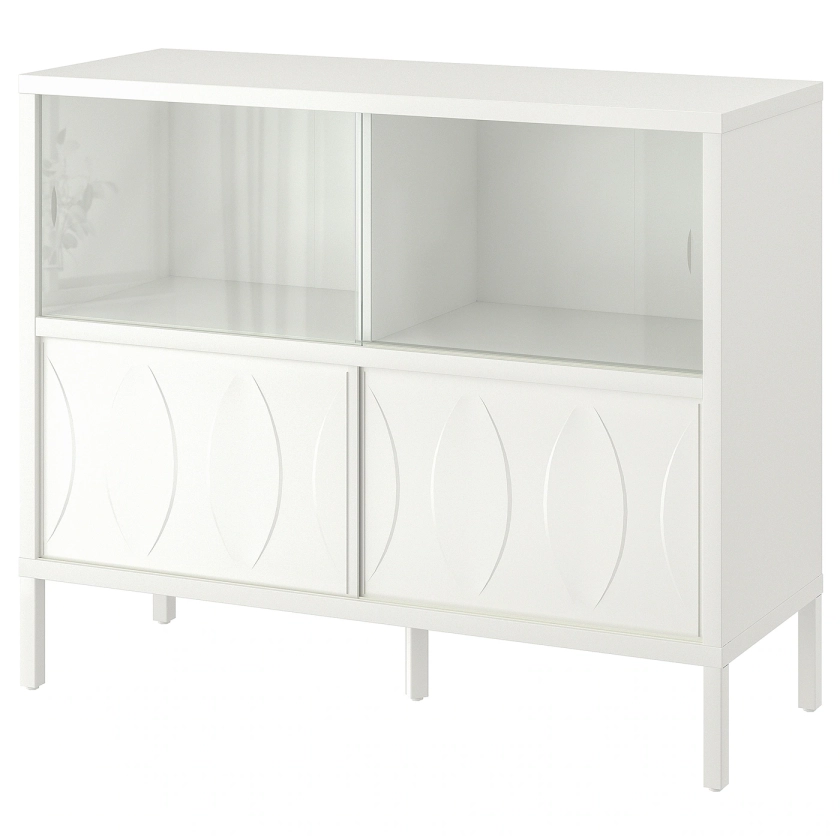 KALKNÄS cabinet with sliding doors, white, 121x43x98 cm - IKEA